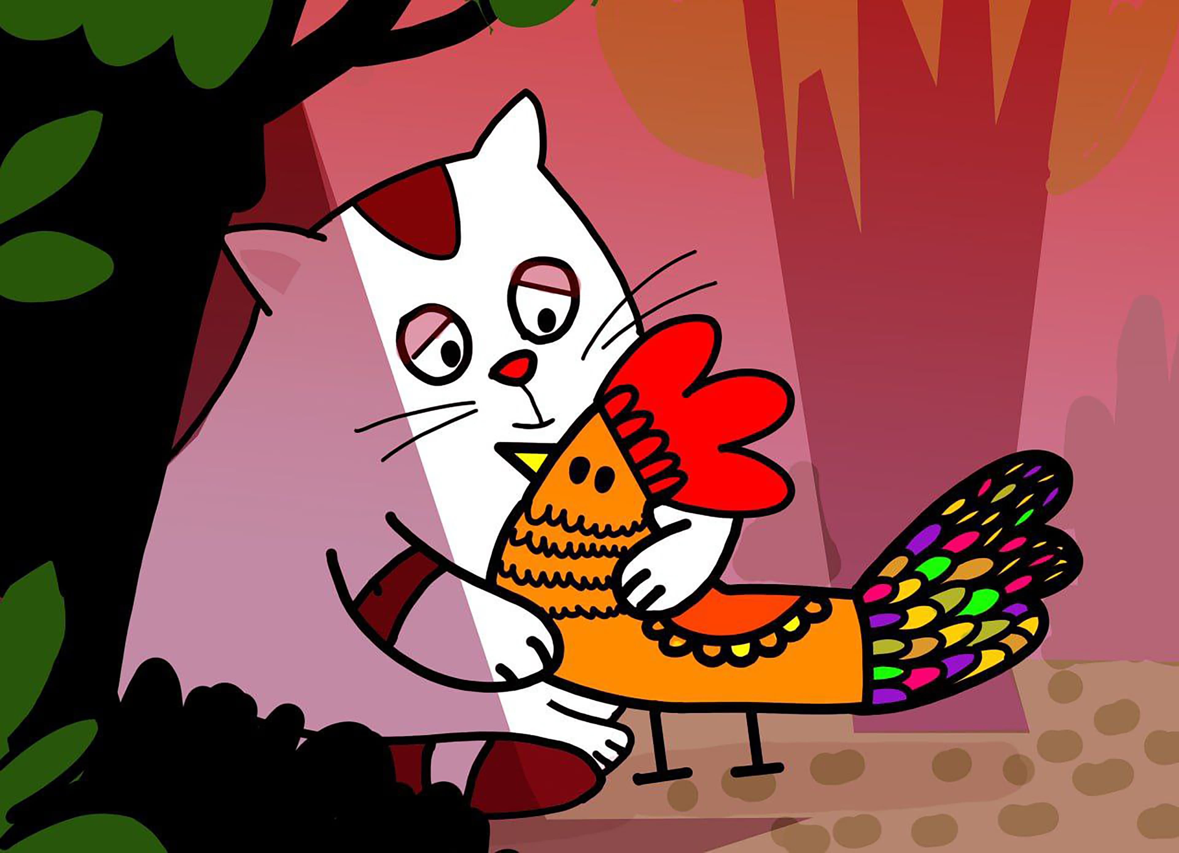 Rooster &amp; Cat