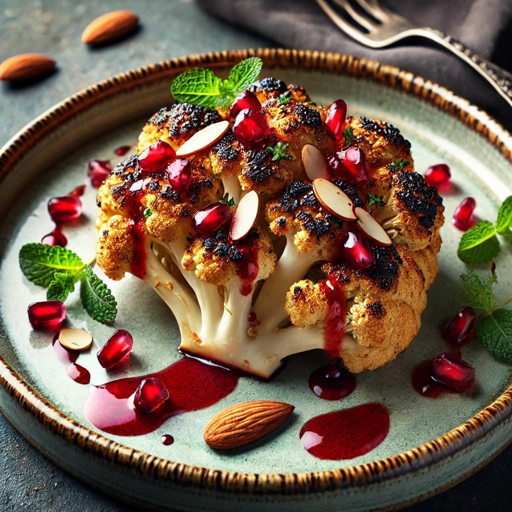 Ash-Crusted Cauliflower Steak (Vegan) - Velvet Ember