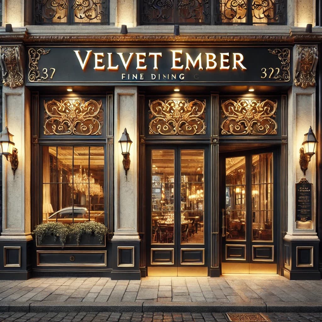 The exterior of a luxurious - Velvet Ember