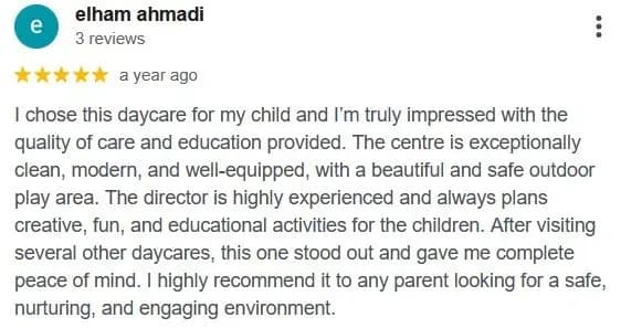 Customer testimonial for Little Moon Childcare Ltd